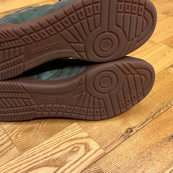 Saucony 586I Green Nubuck Shoes - Size 12 New! - Picture 3 of 4